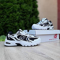 Женские кроссовки New Balance 530 Running (белые с чёрным) спортивные универсальные осенние кроссы О20814