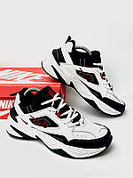 Мужские кроссовки Nike M2K Tecno white/red (белые с чёрным и красным) трендовые демисезонные кроссы A026-5