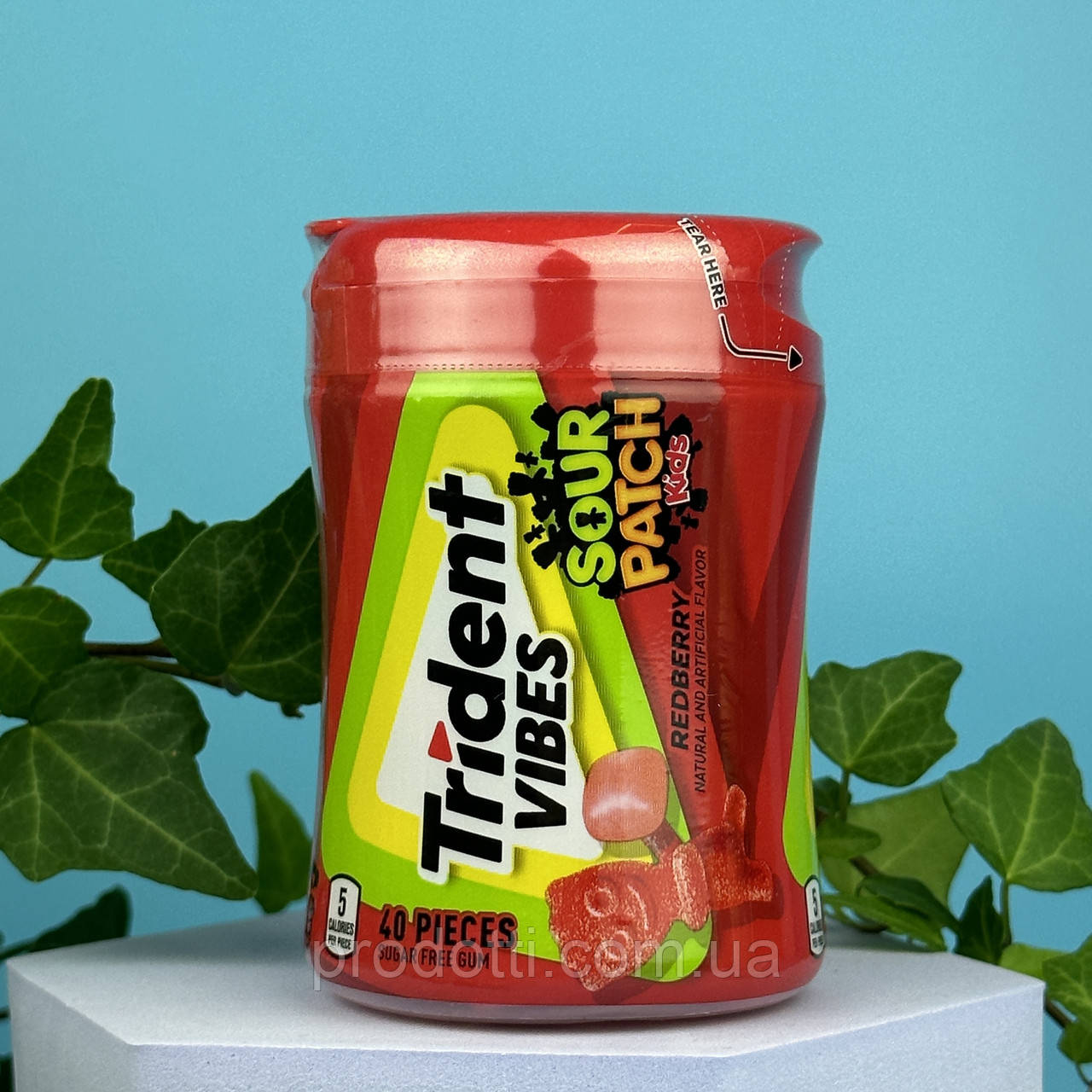 Жвачки Trident Vibes SOUR PATCH Redberry без сахара 40 шт (ID ...