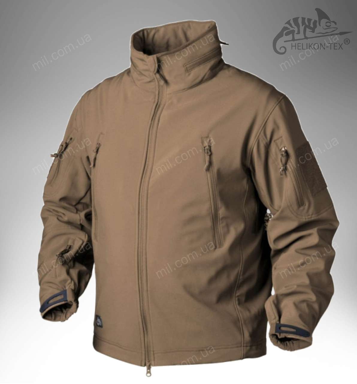 Демісезонна тактична куртка з мембранною Helikon Tex GUNFIGHTER Windblocker® Soft Shell (coyote)