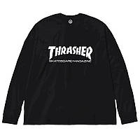 Черный лонгслив Thrasher Logo унисекс Трешер Трэшэр