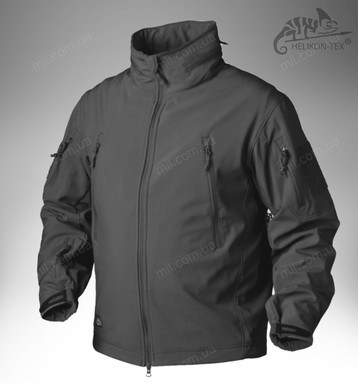 Демісезонна тактична куртка з мембранною Helikon Tex GUNFIGHTER Windblocker® Soft Shell (black)