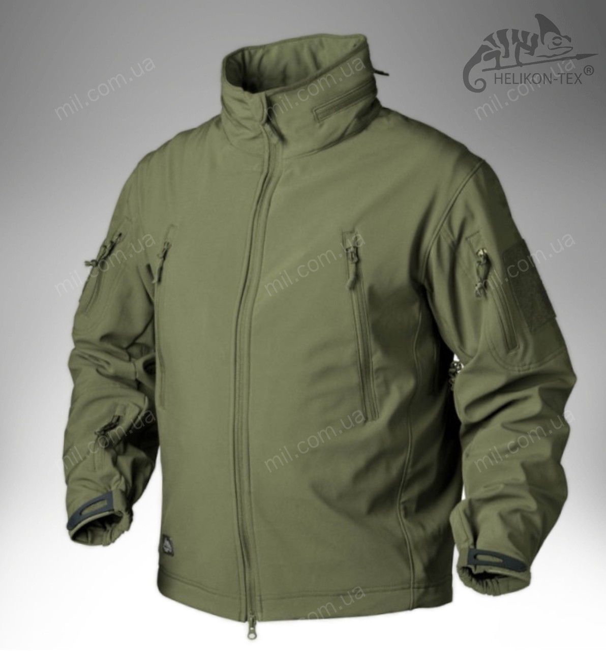 Демісезонна тактична куртка з мембранною Helikon Tex GUNFIGHTER Windblocker® Soft Shell (olive)