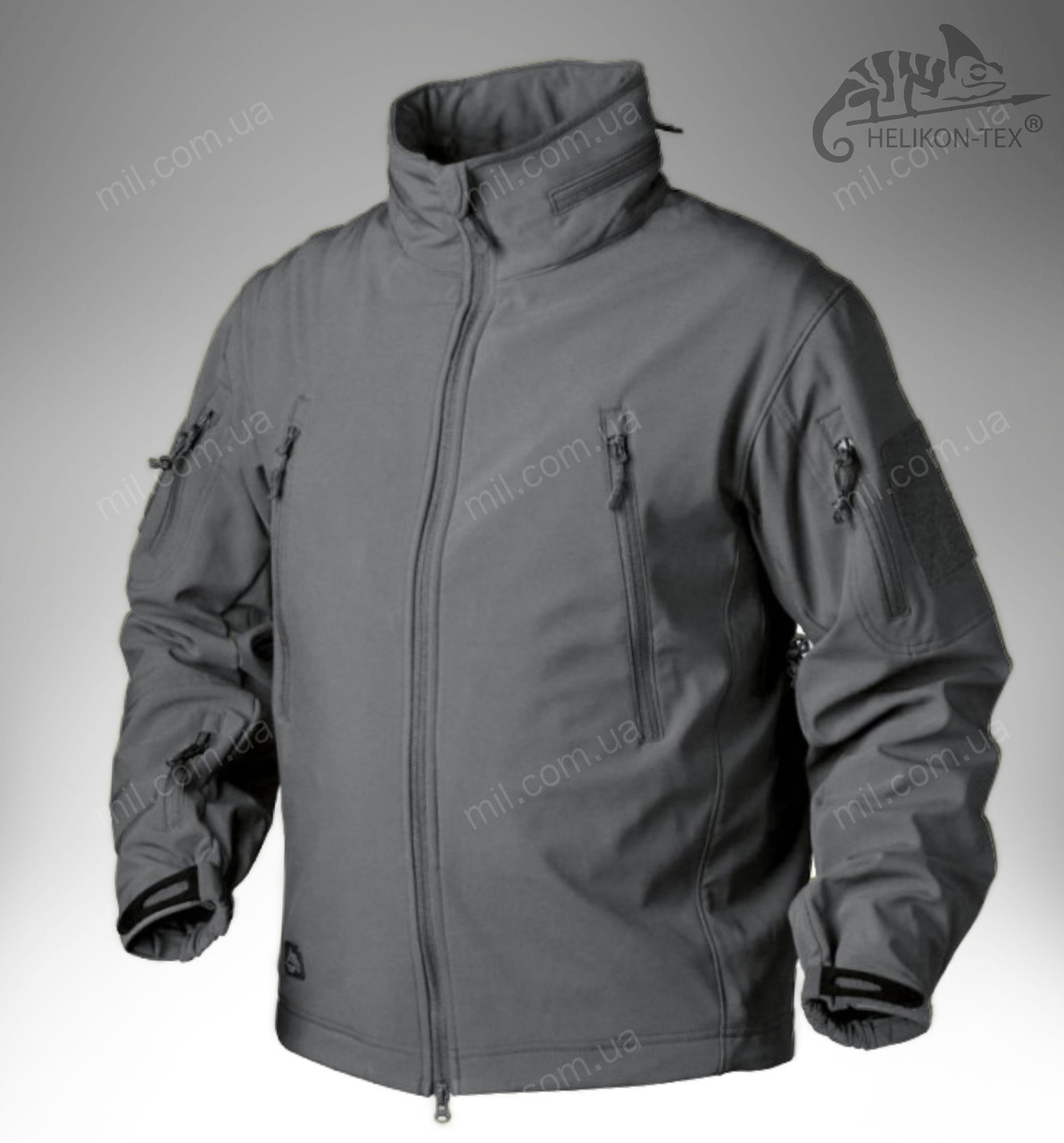 Демісезонна тактична куртка з мембранною Helikon Tex GUNFIGHTER Windblocker® Soft Shell (shadow grey)
