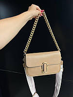 Женская подарочная сумка кросс-боди Marc Jacobs Shoulder Bag Beige (бежевая) MJ056 для стильной девушки тренд