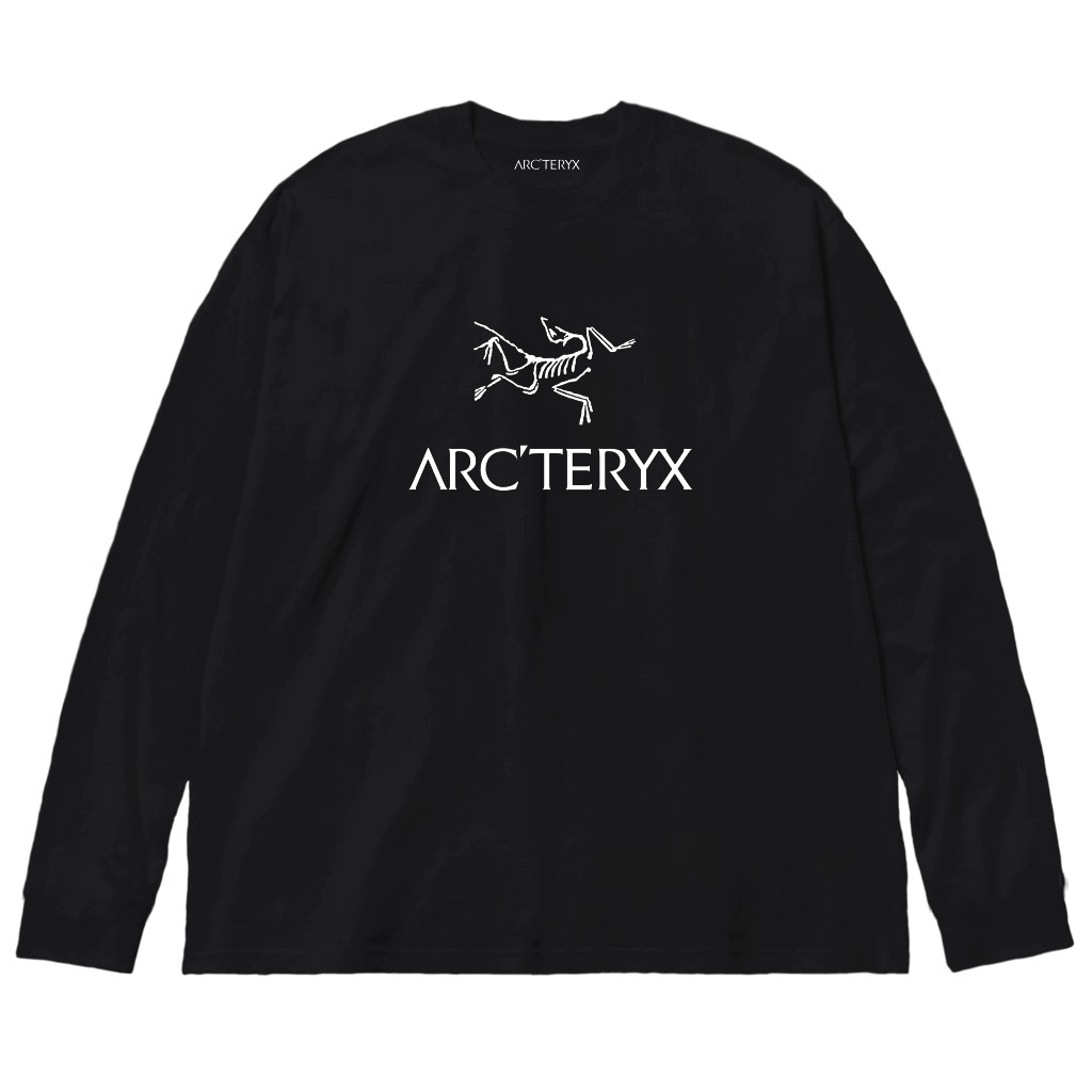 Черный лонгслив Arcteryx Logo унисекс Арктерикс