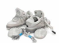 Женские кроссовки Adidas Forum (серые с белым) стильные демисезонные кеды для повседневной носки К14372 cross