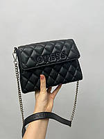 Женская сумка клатч Guess Posta Bag Black (черная) KIS17074 подарочная стильная сумочка на длинной цепочке