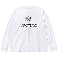 Білий лонгслів Arcteryx Logo унісекс Арктерікс