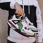 Чоловічі кросівки Nike Air Jordan 4 Retro (білі) високі повсякденні кроси 2429 Найк топ, фото 4