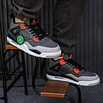 Чоловічі кросівки Nike Air Jordan 4 Retro (сірі) високі повсякденні кроси 2431 Найк топ, фото 5