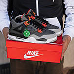 Чоловічі кросівки Nike Air Jordan 4 Retro (сірі) високі повсякденні кроси 2431 Найк топ, фото 4