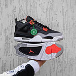 Чоловічі кросівки Nike Air Jordan 4 Retro (сірі) високі повсякденні кроси 2431 Найк топ, фото 7