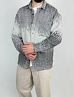 Мужская куртка-рубашка кашемировая (серая) 2408/2 классная стильная модная одежда для парней. M тренд
