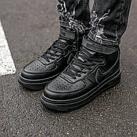 Чоловічі кросівки Nike Air Force Mid Gore-Tex Black (чорні) високі дмісезонні кросівки монохром i1480 house