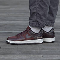 Чоловічі кросівки Nike Air Force Gore-Tex Brown (коричневі на білій підошві) стильні якісні демі i1482 house