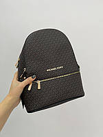 Женский подарочный городской рюкзак Michael Kors Patterned Backpack Brown (коричневый) KIS12049 стильный тренд
