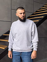 Мужской классический свитшот оверсайз (серый) 2808 MELANGE классный качественный трикотажный свитшот для парня