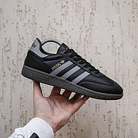 Мужские кроссовки Adidas Spezial (чёрные с серым) низкие весенне-осенние модные спортивные кеды 2411 тренд