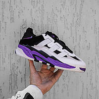 Мужские кроссовки Adidas Niteball (чёрно-фиолетовые) демисезонные повседневные кроссы 1590 vkros