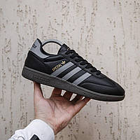 Мужские кроссовки Adidas Spezial (чёрные с серым) низкие весенне-осенние модные спортивные кеды 2411 cross