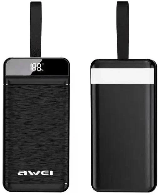 Зовнішній акумулятор PowerBank Awei P142K 50000mAh /3USB/Type-C/Lightning/ PD/QC,3A/22.5W/ black