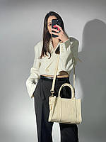 Жіноча сумка шопер подарункова Marc Jacobs The Tote Bag Mini Cream (кремова) KIS 02138 з короткими ручками