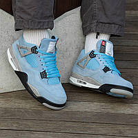 Жіночі кросівки Nike Air Jordan Retro 4 SE University Blue Tech Grey White (блакитні з білим і чорним) i885