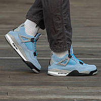 Чоловічі кросівки NikeAir Jordan Retro 4 SE University Blue Tech Grey White (блакитні з білим і чорним) i885