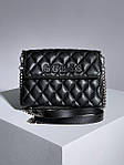 Жіноча сумка клатч Guess Posta Bag Black (чорна) KIS17074 подарункова стильна сумочка на довгому ланцюжку топ, фото 5