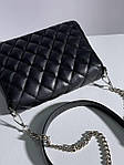 Жіноча сумка клатч Guess Posta Bag Black (чорна) KIS17074 подарункова стильна сумочка на довгому ланцюжку топ, фото 7