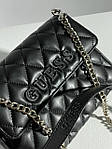 Жіноча сумка клатч Guess Posta Bag Black (чорна) KIS17074 подарункова стильна сумочка на довгому ланцюжку топ, фото 10