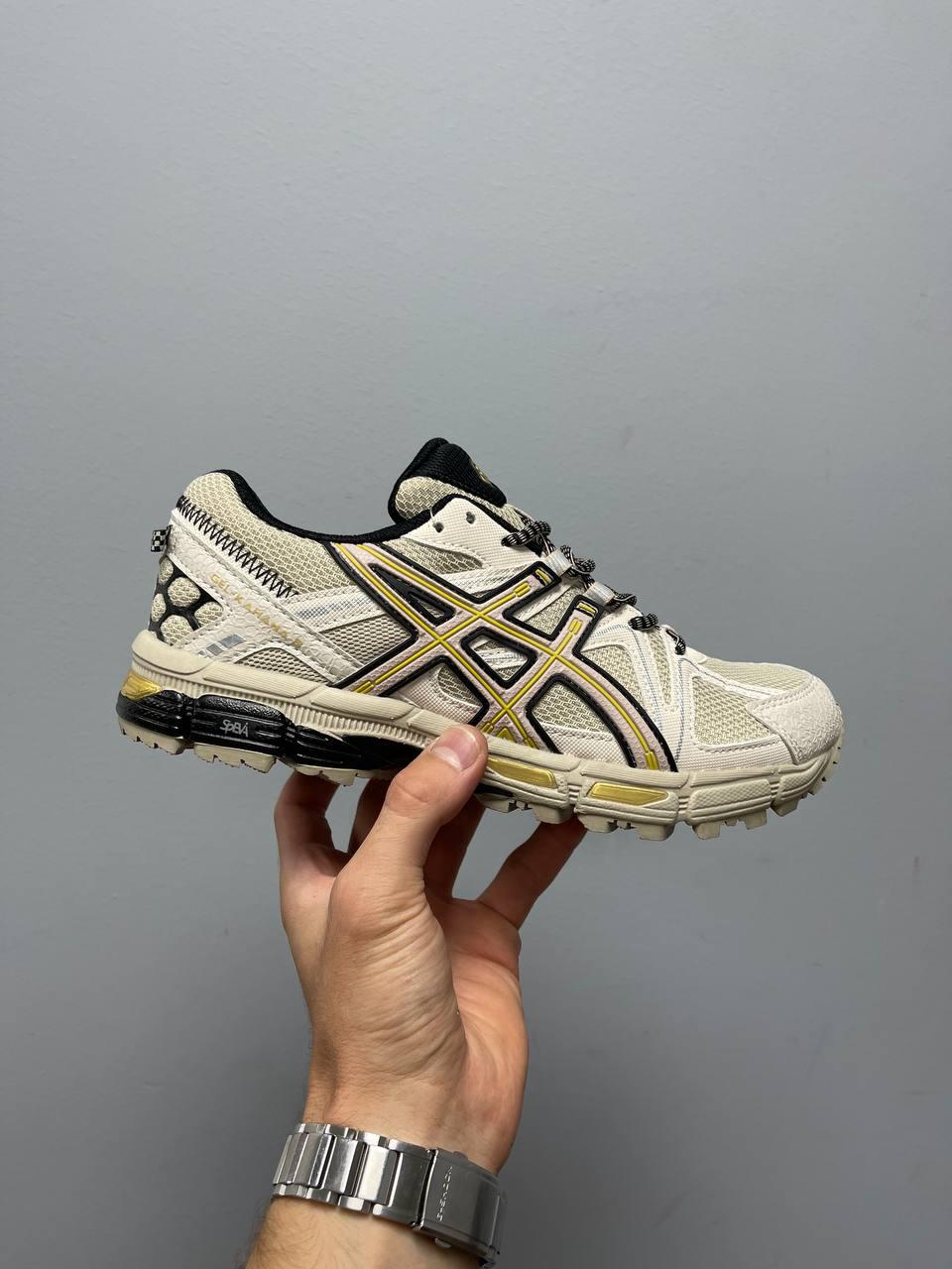 Чоловічі кросівки Asics Gel-Kahana 8 Grey Yellow (сірі з жовтим і чорним) модні спортивні демі кроси 1000 топ
