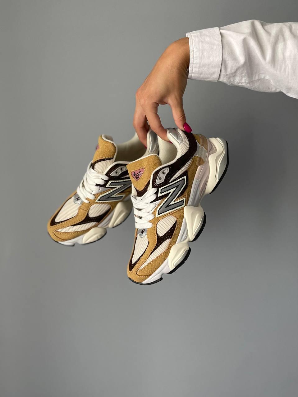Чоловічі кросівки New Balance 9060 Workwear (бежеві з білим і чорним) демісезонні кроси замша S635 топ
