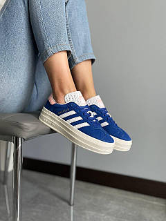 Adidas gazelle super white blue online