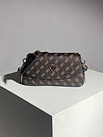 Женская подарочная сумка клатч Guess Cordelia Flap Shoulder Bag Brown (коричневая) KIS17087 стильная красивая