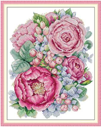 Набір для вишивання за нанесеною на канву схемою "Bloom". AIDA 14CT printed 31*38 см