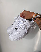 Чоловічі кросівки Nike Air Force 1 Low Classic White Premium (білі) якісні кроси ПРЕМІУМ клас Lx2543 house