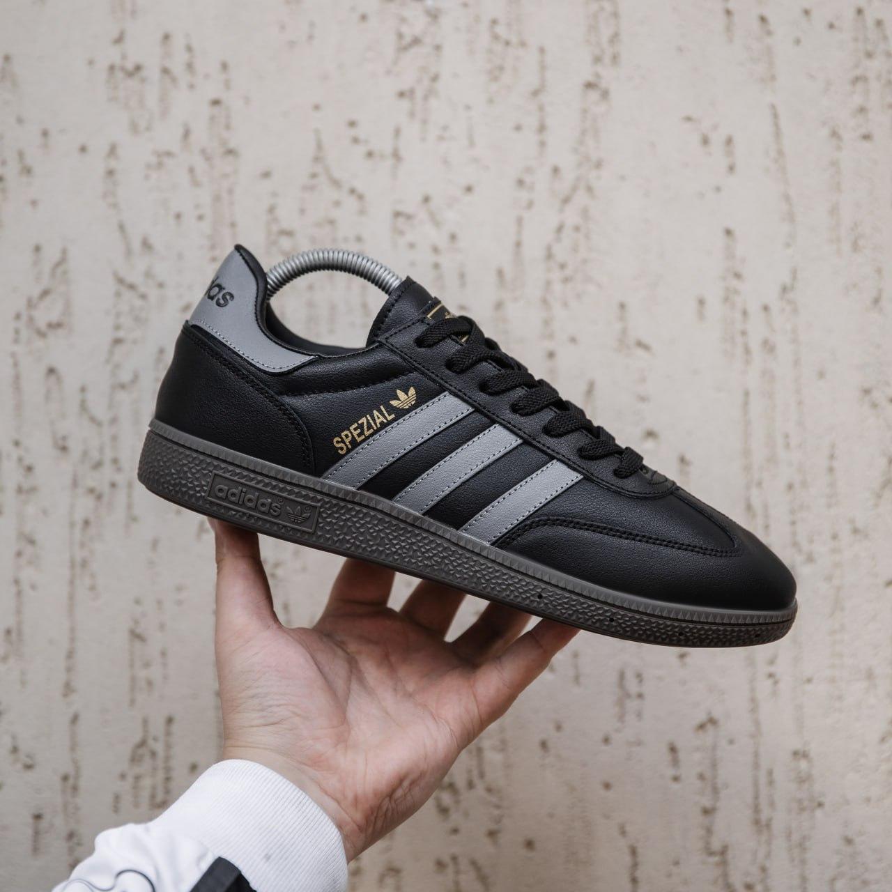 Чоловічі кросівки Adidas Spezial (чорні із сірим) низькі весняно-осінні модні спортивні кеди 2411 топ