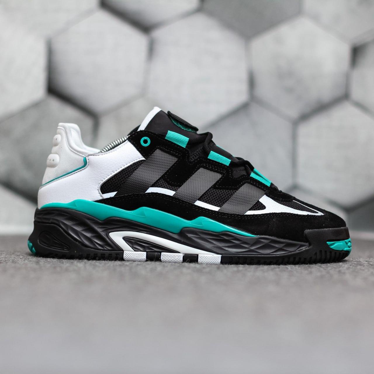 Чоловічі кросівки Adidas Niteball Black Green (чорно-зелені) демісезонні гарні кроси 1589 топ