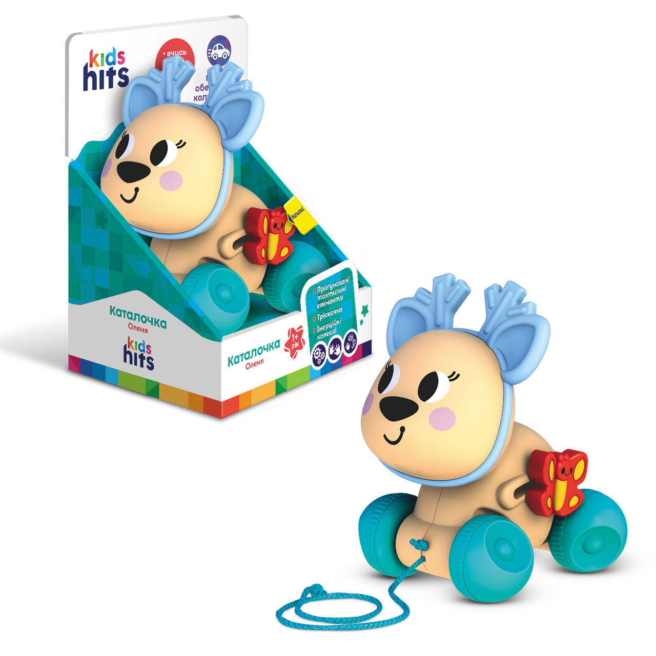 Дитяча іграшка-каталка Kids Hits Олень, від 1 року, 12.8*14.8*10.8 см (KH22/003)