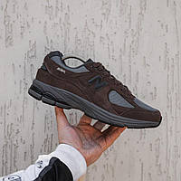 Мужские кроссовки New Balance 2002R (коричневые с серым) красивые повседневные спортивные кроссы 2420 топ