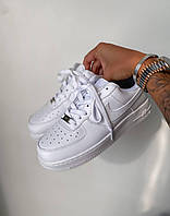 Мужские кроссовки Nike Air Force 1 Low Classic White Premium (белые) качественные кроссы ПРЕМИУМ класс Lx2543