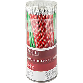 Олівець графітний Axent 9001-A, з гумкою, НВ, 2.2 мм, фото 3