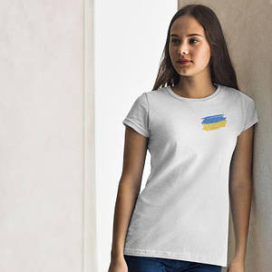 Жіноча футболка прапор України на грудях