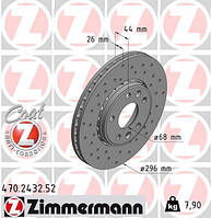 ZIMMERMANN Диск тормозной ПРЕДВАРИТЕЛЬНЫЙ SPORT Z RENAULT GRAND SCENIC II 11/08- LAGUNA 11/07- MEGANE III COUP