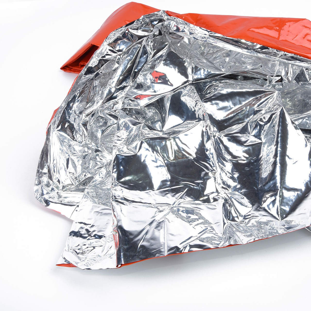 Аварийный спальный мешок Оранжевый "Emergency bag" 210х85см, термомешок-одеяло из фольги спасательный (ST) - фото 6 - id-p1941586167
