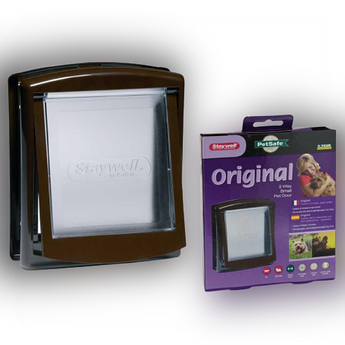 Пластикові двері для собаки на вхідні двері, до 18 кг, PetSafe (Петсейф), коричневі, 352x294 мм