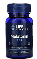 Life Extension, мелатонин, 1 мг, 60 растительных капсул