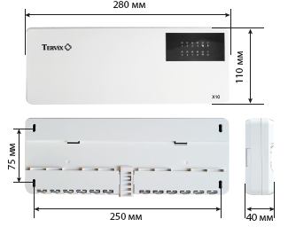Умный контроллер для водяного теплого пола Tervix Pro Line X10 ZigBee (8 контуров) - фото 2 - id-p1941600210